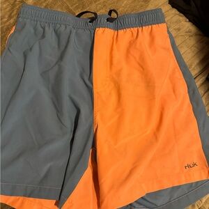 Huk Men's Swim Trunks - Dual Blue and Orange